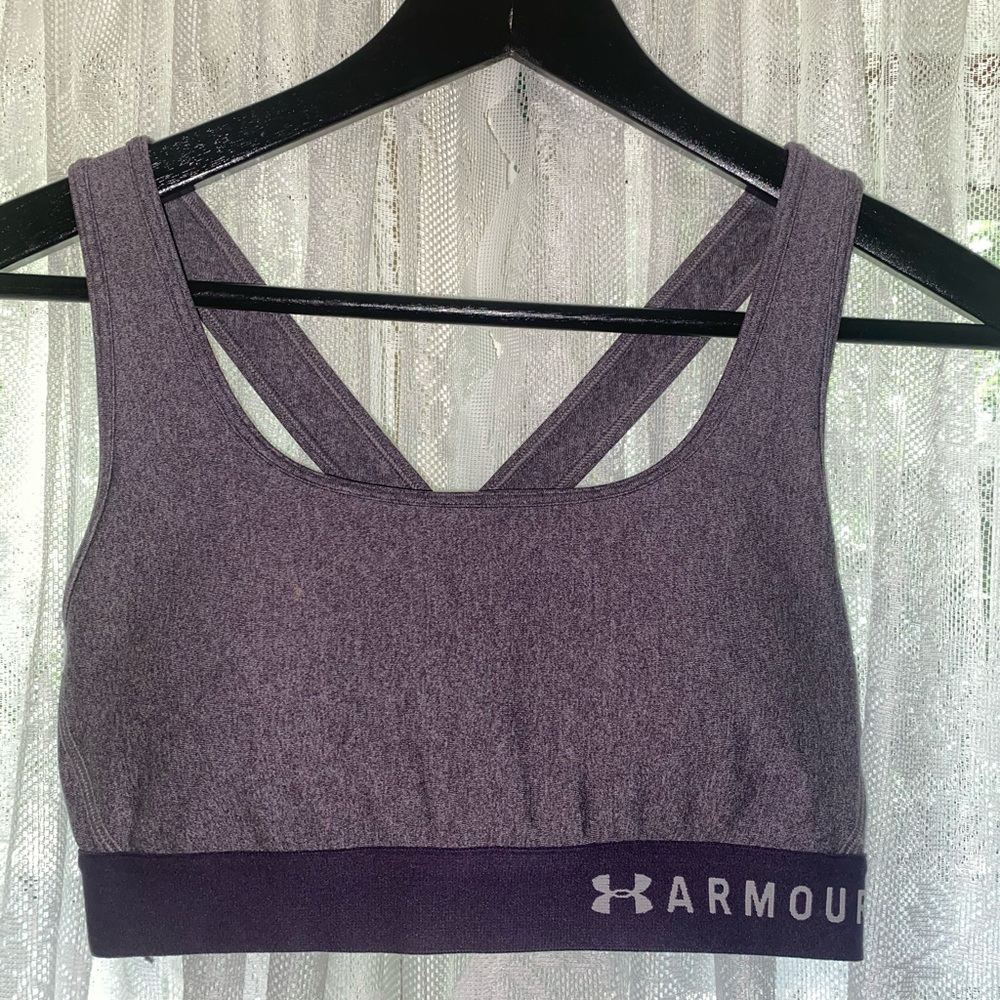 Gray Under Armour Compression Sports Bra